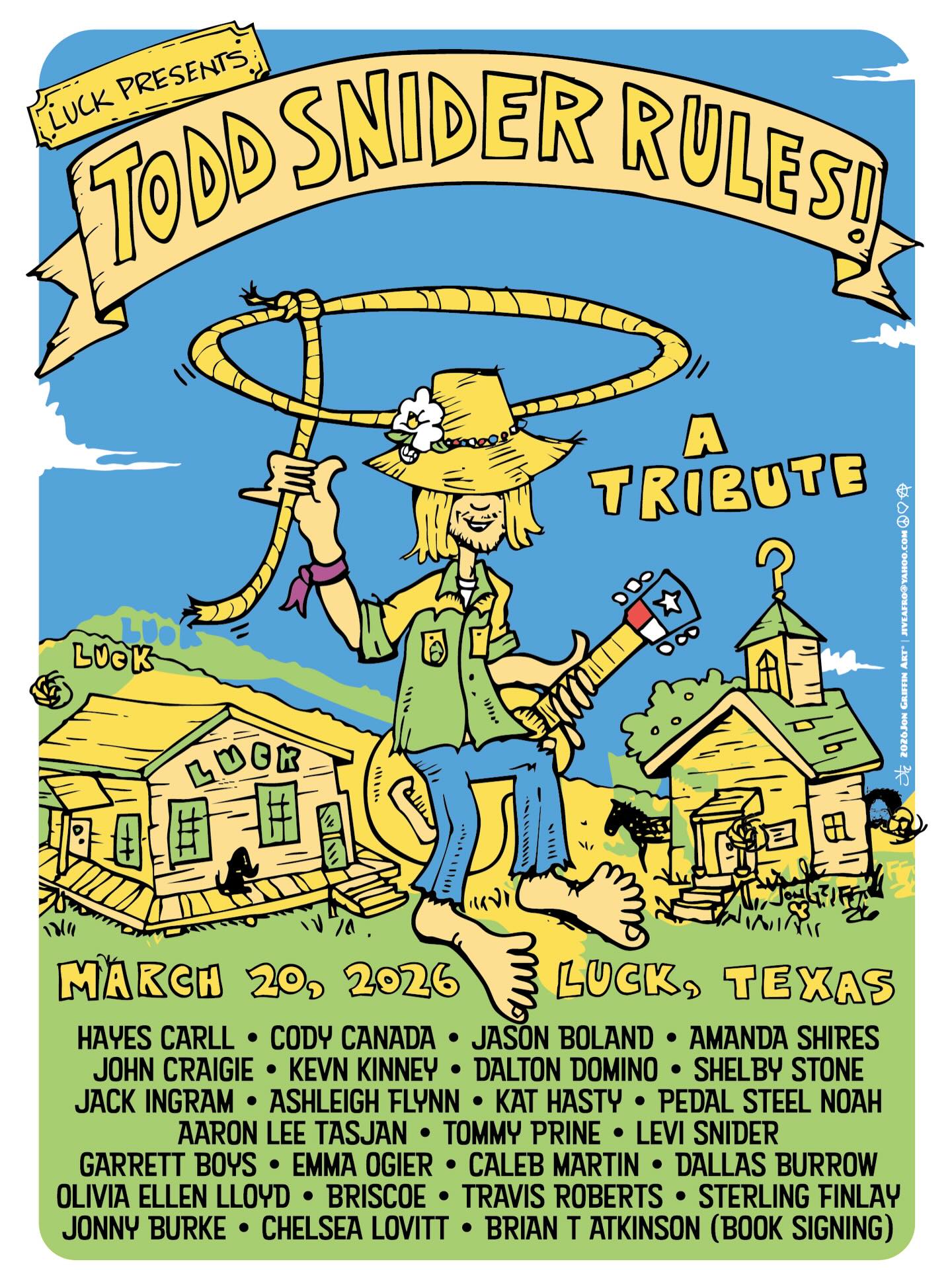 Todd Snider Rules! Full Lineup — March 20, 2026